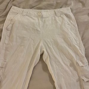 White linen/cargo pants New York & Company